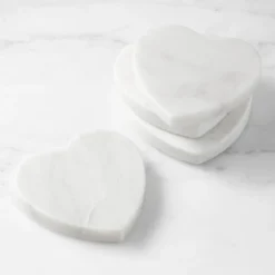 Marble Heart Coasters, Set of 4 10 Marble Heart Coasters, Set of 4 -TABLETOP BAR STORE 2362809 img54z