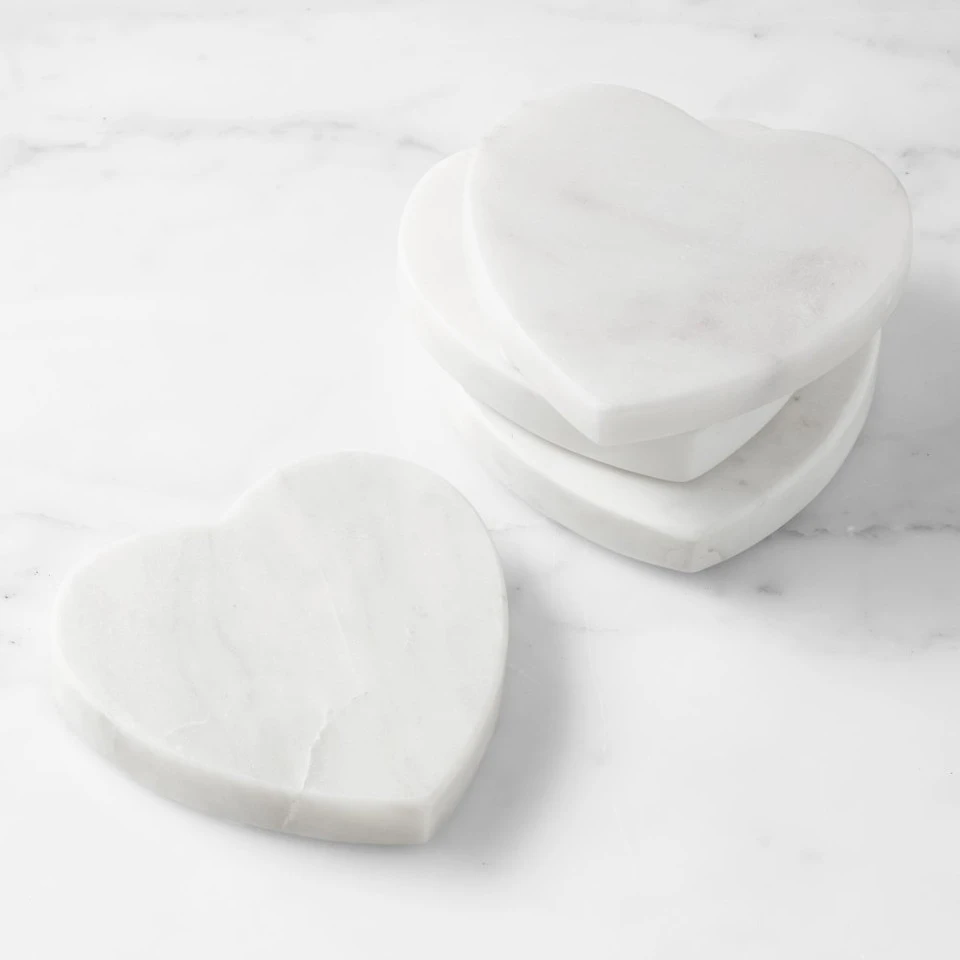 Marble Heart Coasters, Set of 4 6 Marble Heart Coasters, Set of 4 - Image 5