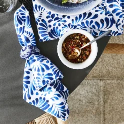 Azulete Napkin Rings, Set of 4 -TABLETOP BAR STORE azulete napkin rings 202234 0025 azulete napkin rings set of 4 z