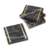 Black Marble Coasters, Set of 4 -TABLETOP BAR STORE black marble coasters z hero 000