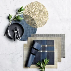 Chilewich Basketweave Round Placemat -TABLETOP BAR STORE chilewich basketweave place mat denim 202139 0021 chilewich ombre placemat z