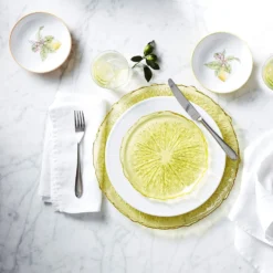 Citrus Glass Salad Plates, Set of 4 -TABLETOP BAR STORE citrus glass salad plates 202228 0011 citrus glass chargers set of 4 z