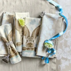 Damask Bunny Napkins, Set of 4 -TABLETOP BAR STORE damask bunny napkin 202240 0066 damask bunny napkins set of 4 z