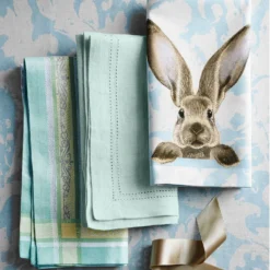 Damask Bunny Napkins, Set of 4 -TABLETOP BAR STORE damask bunny napkin 202240 0166 damask bunny napkins set of 4 z