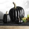 Decorative Black & Gold Pumpkins -TABLETOP BAR STORE decorative black and gold pumpkin 202232 0021 decorative black gold pumpkins z