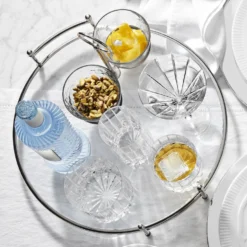 Dorset Crystal Double Old-Fashioned Glass, Each -TABLETOP BAR STORE dorset crystal double old fashioned glass 202236 0053 stainless steel glass round tray z