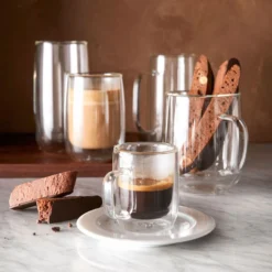 Double-Wall Glass Coffee Mug -TABLETOP BAR STORE double wall glass coffee mugs 202240 0023 double wall glassware collection z