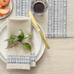 Port Bleu Napkins, Set of 4 -TABLETOP BAR STORE france stripe napkins 202221 0235 port bleu table runner 1 z