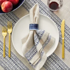 Port Bleu Napkins, Set of 4 -TABLETOP BAR STORE france stripe napkins 202221 0237 port bleu table throw z