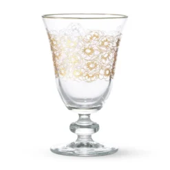 Gold Floral Goblet