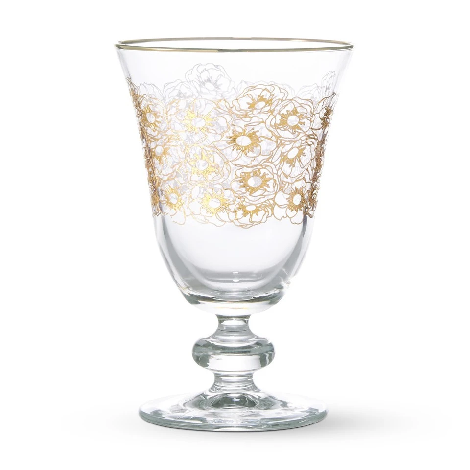 Gold Floral Goblet 3 Gold Floral Goblet