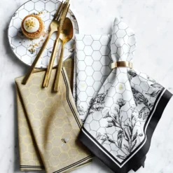 Bee Napkins, Set of 4 -TABLETOP BAR STORE honeybee napkin 202237 0015 bee napkins set of 4 z