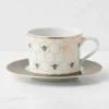 Honeycomb Tea Cup & Saucers, Set of 4 -TABLETOP BAR STORE honeycomb tea cup and saucers 202223 0003 img5z