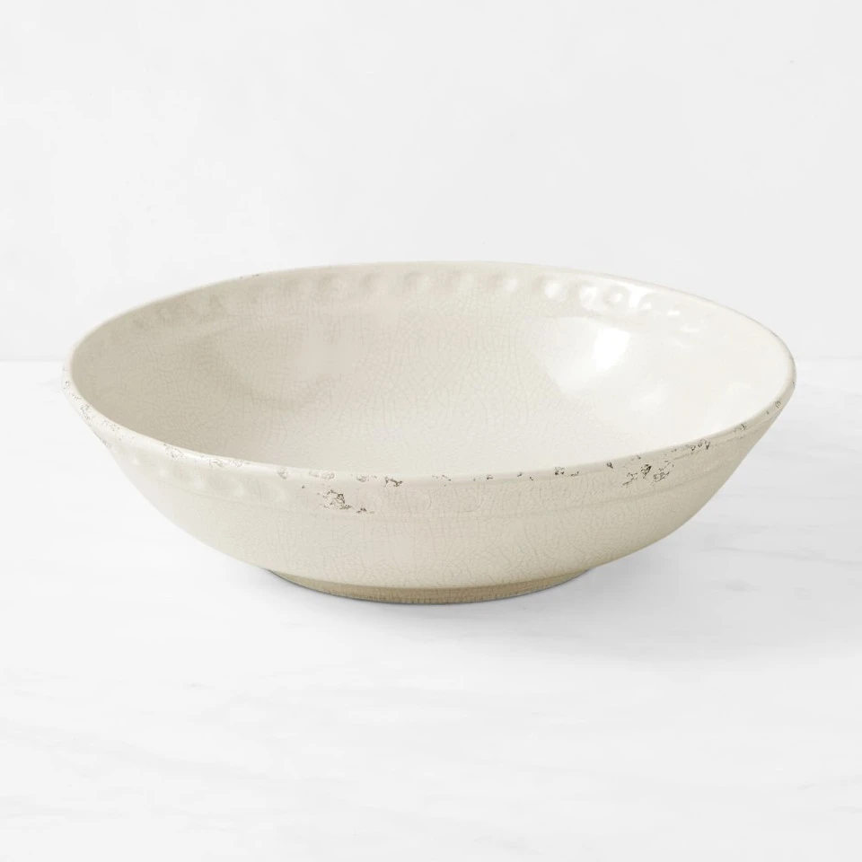 Rustic Ceramic Serving Bowl, Ivory 3 Rustic Ceramic Serving Bowl, Ivory