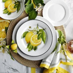 Light Woven Charger -TABLETOP BAR STORE light woven charger 202227 0002 meyer lemon salad plates mixed set of 4 z