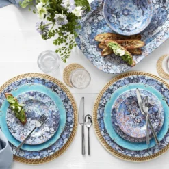 Light Woven Charger -TABLETOP BAR STORE light woven charger 202235 0001 michelle kim melamine bowls set of 4 z