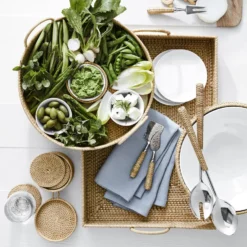 Light Woven Coasters, Set of 6 -TABLETOP BAR STORE light woven coasters 202238 0007 light woven cheese knives set of 3 z