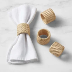 Light Woven Napkin Rings, Set of 4 -TABLETOP BAR STORE light woven napkin rings 202230 0348 light woven napkin rings set of 4 z