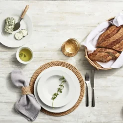 Light Woven Napkin Rings, Set of 4 -TABLETOP BAR STORE light woven napkin rings 202237 0014 open kitchen by williams sonoma salad plates z