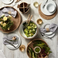 Light Woven Tray with Handles -TABLETOP BAR STORE light woven tray with handles 202237 0016 light woven salad bowl z