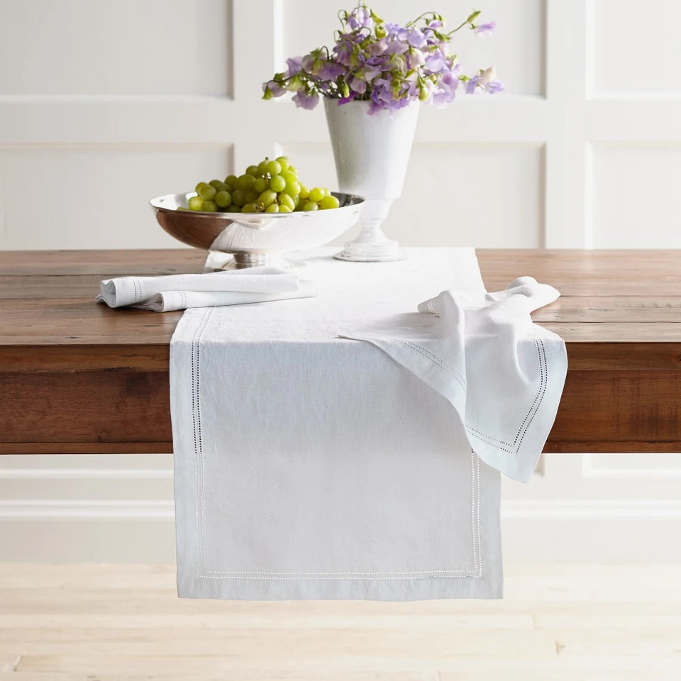 Linen Double Hemstitch Table Runner 3 Linen Double Hemstitch Table Runner