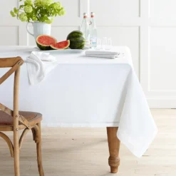 Linen Double Hemstitch Tablecloth -TABLETOP BAR STORE linen double hemstitch tablecloth alt8 imgz 2