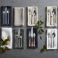 Lucca Faceted 5-Piece Cutlery Placesetting -TABLETOP BAR STORE lucca faceted flatware placesetting 202240 0052 robert welch westbury flatware sets z