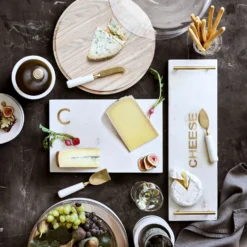 Marble & Brass "Cheese" Rectangular Board -TABLETOP BAR STORE marble and brass cheese rectangular board 202240 0086 lsa shallow glass bowl with ash z