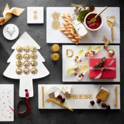 Marble & Brass Monogram Board -TABLETOP BAR STORE marble and brass monogram board 202240 0050 marble coasters with gold pineapple set of 4 z