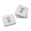 Marble Coasters with Gold Pineapple, Set of 4