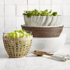 Marble Honeycomb Salad Servers -TABLETOP BAR STORE marble honeycomb salad servers 202218 0006 swirl salad bowls z