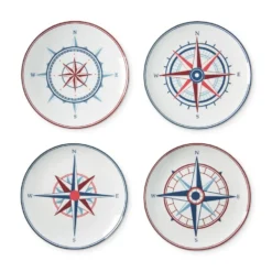 Maritime Appetiser Plates, Mixed, Set of 4