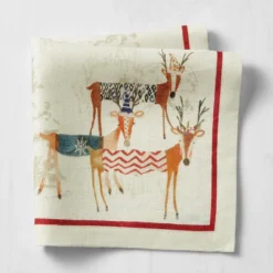 Natale Reindeer Napkins, Set of 4