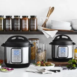 Olivewood & Glass Canisters -TABLETOP BAR STORE olivewood and glass canister 202240 0013 instant pot duo plus60 9 in 1 multi use programmable press z