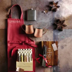 Williams Sonoma Classic Solid Adult & Kid Aprons -TABLETOP BAR STORE personalized adult apron 202139 0018 stainless steel flask z