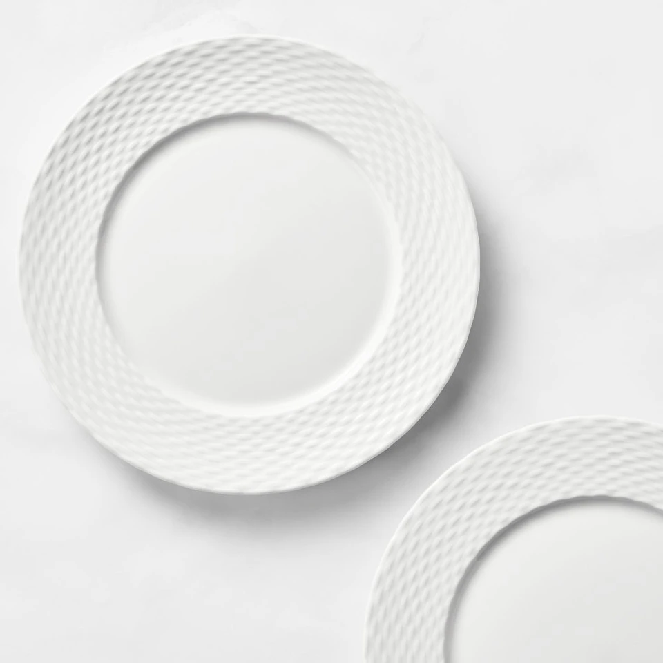 Pillivuyt Basketweave Porcelain Salad Plate 4 Pillivuyt Basketweave Porcelain Salad Plate - Image 2