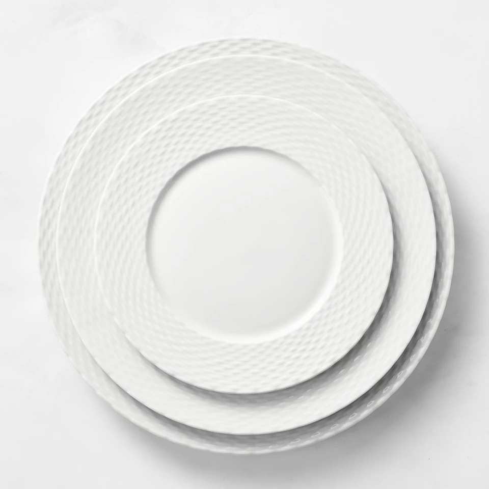 Pillivuyt Basketweave Porcelain Salad Plate 6 Pillivuyt Basketweave Porcelain Salad Plate - Image 4