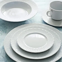 Pillivuyt Basketweave Porcelain Soup Plate 8 Pillivuyt Basketweave Porcelain Soup Plate -TABLETOP BAR STORE pillivuyt basketweave porcelain soup plate 202240 0024 pillivuyt basketweave porcelain dinnerware sets z