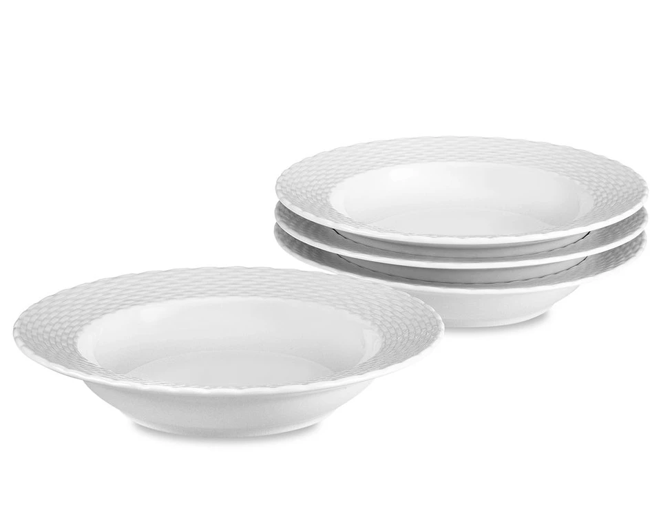 Pillivuyt Basketweave Porcelain Soup Plate 4 Pillivuyt Basketweave Porcelain Soup Plate - Image 2