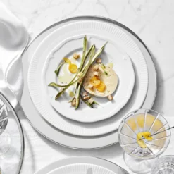 Pillivuyt Plisse Porcelain Dinner Plates -TABLETOP BAR STORE pillivuyt plisse dinner plates 202236 0045 metal silver chargers 1 z