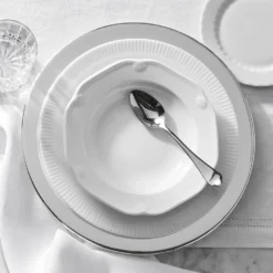Pillivuyt Plisse Porcelain Dinner Plates -TABLETOP BAR STORE pillivuyt plisse dinner plates 202236 0045 metal silver chargers 3 z