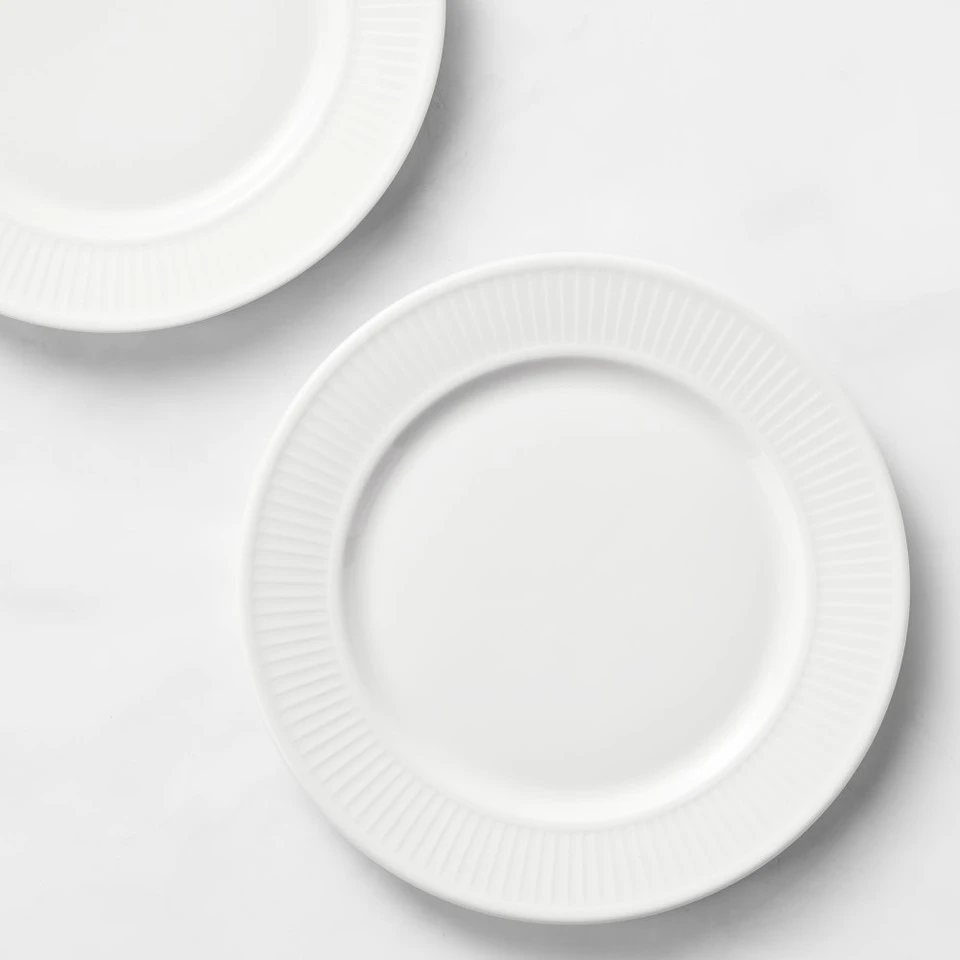 Pillivuyt Plisse Porcelain Salad Plates 4 Pillivuyt Plisse Porcelain Salad Plates - Image 2