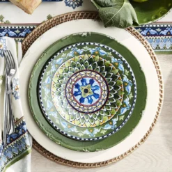 Sicily Verdi Table Runner -TABLETOP BAR STORE sicily verdi table runner 202229 0391 sicily ceramic mixed appetizer plates set of 4 blue green 2 z