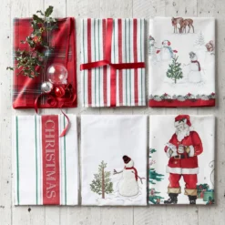 Snowman Embroidered Tea Towels, Set of 2 -TABLETOP BAR STORE snowman embroidered towels 202214 0171 snowman embroidered towels set of 2 z