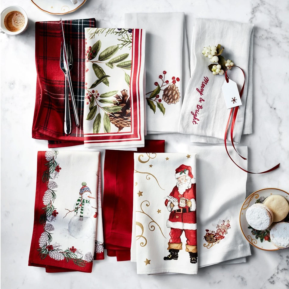 Snowman Napkins, Set of 4 4 Snowman Napkins, Set of 4 - Image 2