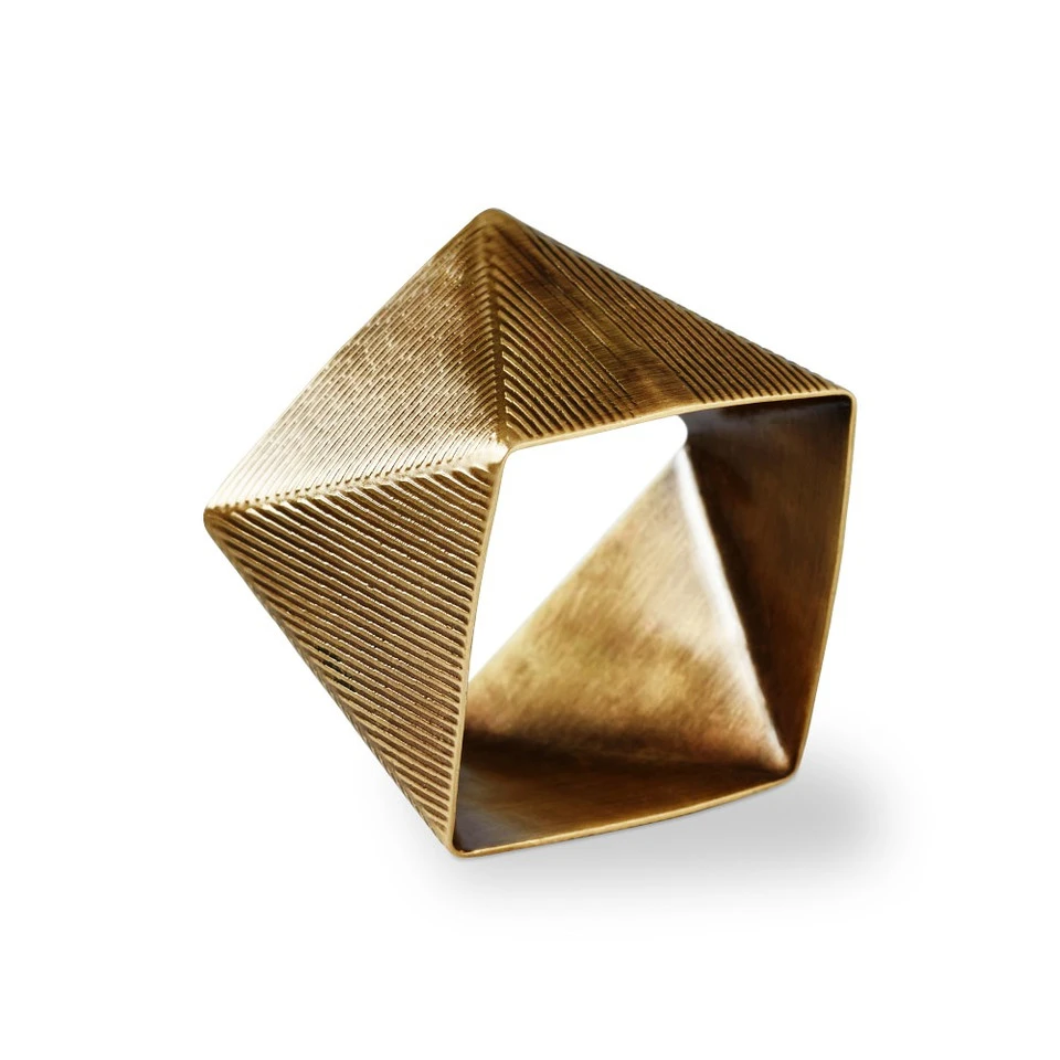 Square Napkin Rings, Set of 4 - Silver 3 Square Napkin Rings, Set of 4 - Silver - Image 2