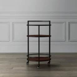 Stowe Round Bar Cart, Brass