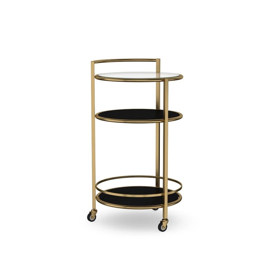 Stowe Round Bar Cart, Brass 8 Stowe Round Bar Cart, Brass - Image 7