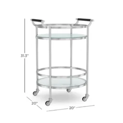 Truman Round Bar Cart, Antique Brass, Saddle Leather -TABLETOP BAR STORE truman round bar cart 202226 0007 truman round bar cart z