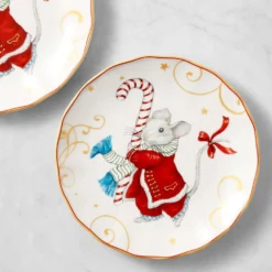 Twas The Night Before Christmas Salad Plates -TABLETOP BAR STORE twas salad plate mouse